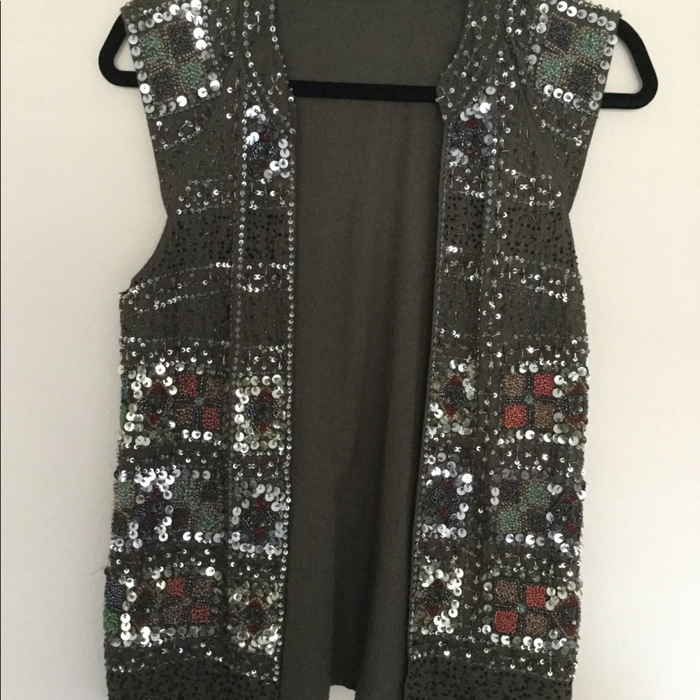 Zara beaded and sequined vest Sz Xs